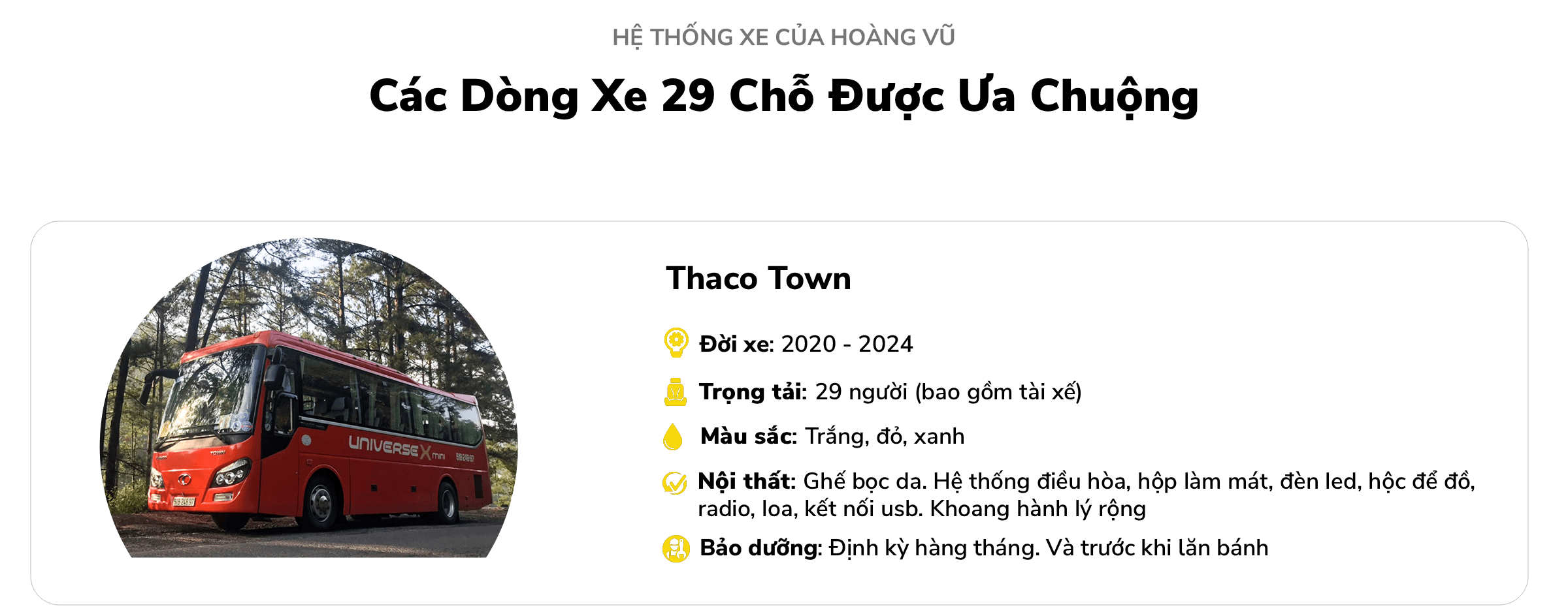 Thông tin các dòng xe 29 chỗ cho thuê tại Hoàng Vũ - pc01
