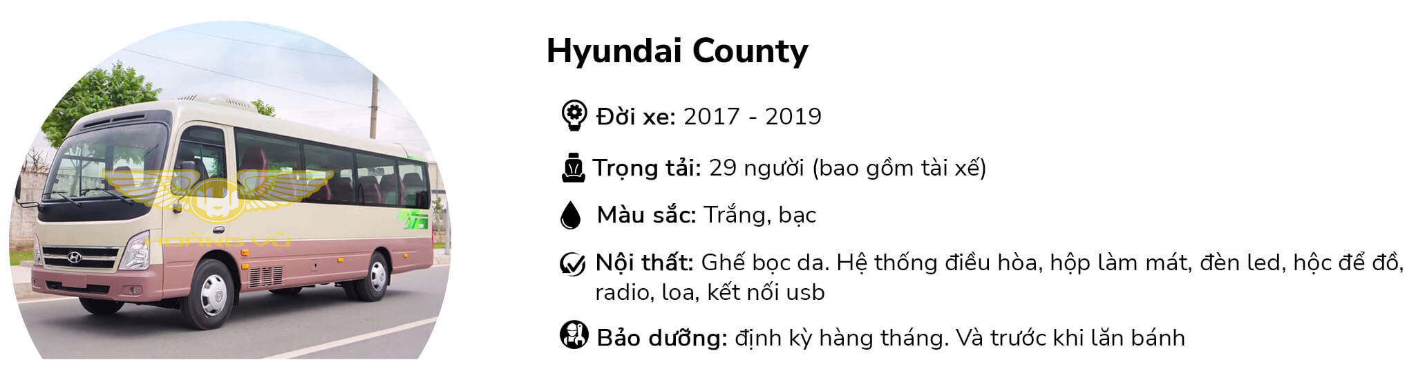Xe 29 chỗ cho thuê Hyundai County