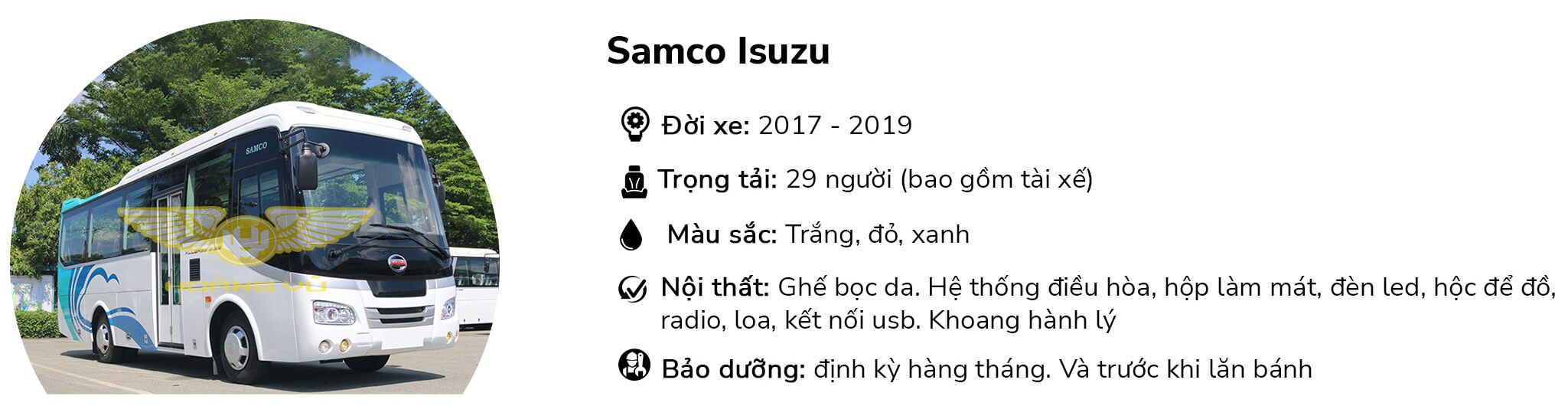 Xe 29 chỗ cho thuê Samco Isuzu