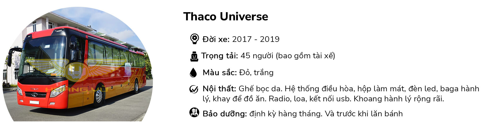 Xe cho thuê 45 chỗ Thaco Universe